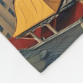 Farbenfrohe Art Deco Eiffelturm Fleecedecke (Ecke)