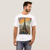 Farbenfrohe Art Deco Eiffelturm T-Shirt (Vorne ganz)