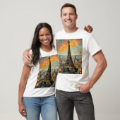 Farbenfrohe Art Deco Eiffelturm T-Shirt (Unisex)