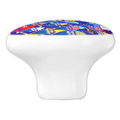 Farbenfrohe Art Deco Fish Design Keramikknauf (Seitenansicht)