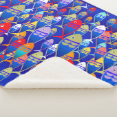 Farbenfrohe Art Deco Fish Design Sherpadecke (3/4)