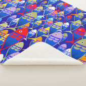 Farbenfrohe Art Deco Fish Design Sherpadecke (3/4)