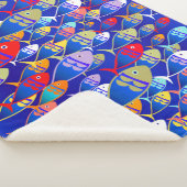 Farbenfrohe Art Deco Fish Design Sherpadecke (3/4)