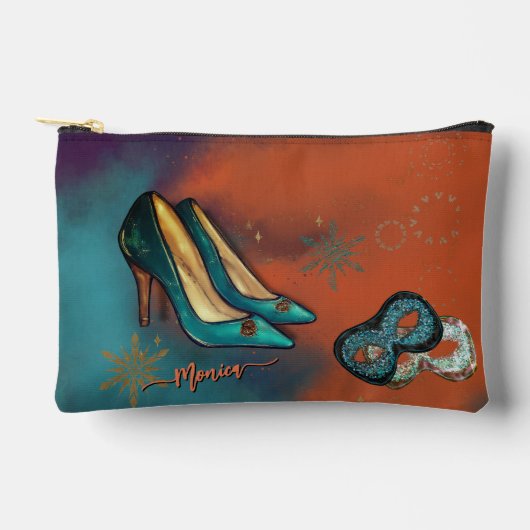 Farbenfrohe Art Deco High Heels Zubehörtasche (Vorderseite)