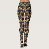 Farbenfrohe Art Deco Inspiriert Lüfter Gemustert Leggings (Rückseite)