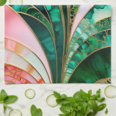 Farbenfrohe Art Deco Küche Handtuch (Gefaltet)