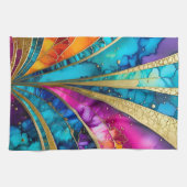 Farbenfrohe Art Deco Küche Handtuch (Horizontal)