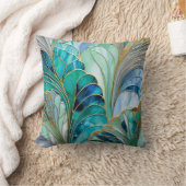 Farbenfrohe Art Deco Square Throw Kissen (Decke)