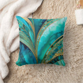 Farbenfrohe Art Deco Square Throw Kissen (Decke)