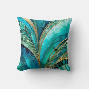 Farbenfrohe Art Deco Square Throw Kissen