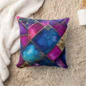 Farbenfrohe Art Deco Square Throw Kissen (Decke)