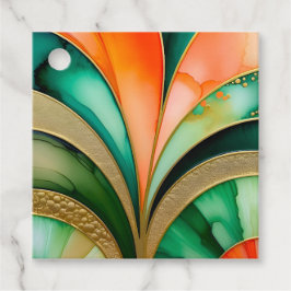 Farbenfrohe Art-Deco-Tags Geschenkanhänger