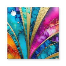 Farbenfrohe Art-Deco-Tags