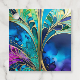 Farbenfrohe Art-Deco-Tags Geschenkanhänger