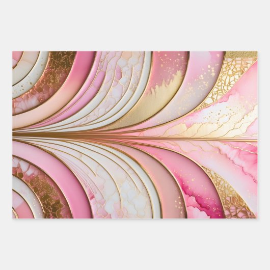 Farbenfrohe Art Déco Wrapping Paper Sheets Geschenkpapier Set (Vorderseite 2)