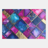 Farbenfrohe Art Déco Wrapping Paper Sheets Geschenkpapier Set (Vorderseite 2)