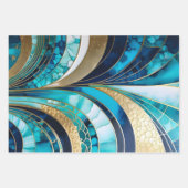 Farbenfrohe Art Déco Wrapping Paper Sheets Geschenkpapier Set (Vorderseite)