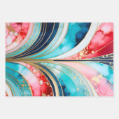 Farbenfrohe Art Déco Wrapping Paper Sheets Geschenkpapier Set (Vorderseite 2)