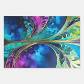 Farbenfrohe Art Déco Wrapping Paper Sheets Geschenkpapier Set (Vorderseite)