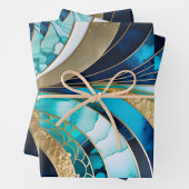 Farbenfrohe Art Déco Wrapping Paper Sheets Geschenkpapier Set