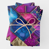 Farbenfrohe Art Déco Wrapping Paper Sheets Geschenkpapier Set