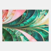 Farbenfrohe Art Déco Wrapping Paper Sheets Geschenkpapier Set (Vorderseite 3)