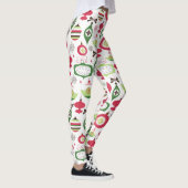Farbenfrohe Art-Deko Weihnachtsschmuck Muster Leggings (Rechts)
