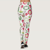 Farbenfrohe Art-Deko Weihnachtsschmuck Muster Leggings (Rückseite)