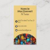 Farbenfrohe Art Teacher Painters Zubehör Muster Visitenkarte (Rückseite)