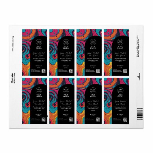 Farbenfrohe Arzneimitteletiketten (Vorne)