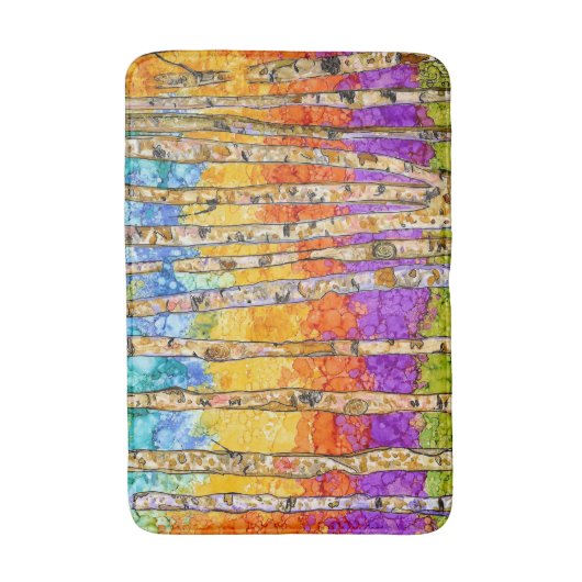 Farbenfrohe Aspen Trees Bath Mat Badematte (Vorderseite Vertikal)