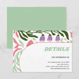 Farbenfrohe Äste, Retro Folklore Blumen Hochzeit Begleitkarte