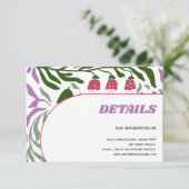 Farbenfrohe Äste, Retro Folklore Blumen Hochzeit Begleitkarte (Stehend Vorderseite)