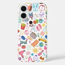Farbenfrohe ästhetische Doodle Phone Case