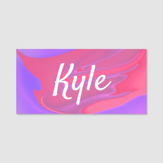 Farbenfrohe, ästhetische Vaporwave-Minimal Namensschild (Vorderseite)