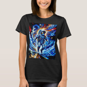 Farbenfrohe Astronauten genießen Raum T-Shirt
