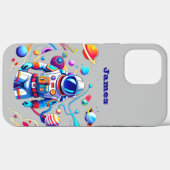 Farbenfrohe Astronauten und Univers in kühlen Farb Case-Mate iPhone Hülle (Rückseite (Horizontal))