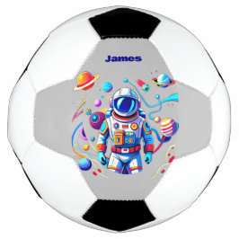 Farbenfrohe Astronauten und Univers in kühlen Farb Fußball