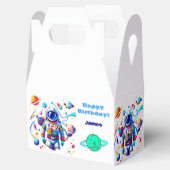 Farbenfrohe Astronauten und Univers in kühlen Farb Geschenkschachtel (Geöffnet)