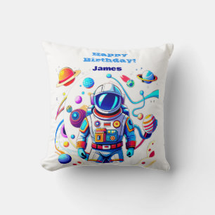 Farbenfrohe Astronauten und Univers in kühlen Farb Kissen