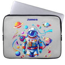 Farbenfrohe Astronauten und Univers in kühlen Farb