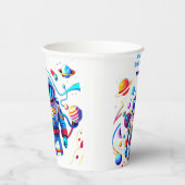 Farbenfrohe Astronauten und Univers in kühlen Farb Pappbecher (Rechts)