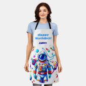 Farbenfrohe Astronauten und Univers in kühlen Farb Schürze (Getragen)