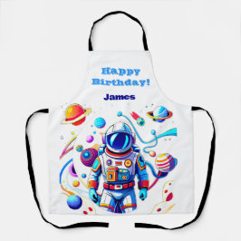 Farbenfrohe Astronauten und Univers in kühlen Farb Schürze