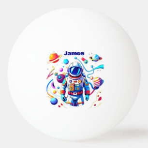 Farbenfrohe Astronauten und Univers in kühlen Farb Tischtennisball