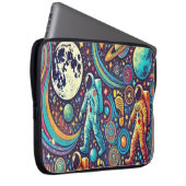 Farbenfrohe Astronautenspaziermuster Laptopschutzhülle (Vorne Rechts)