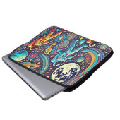 Farbenfrohe Astronautenspaziermuster Laptopschutzhülle (Vorne Knopf)