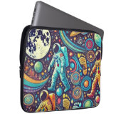 Farbenfrohe Astronautenspaziermuster Laptopschutzhülle (Vorne Rechts)