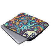 Farbenfrohe Astronautenspaziermuster Laptopschutzhülle (Vorne Knopf)