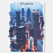 Farbenfrohe Atlanta Georgia Skyline City View Magnet (Vorderseite)